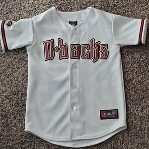 Majestic D-backs Kids White and Red Jersey